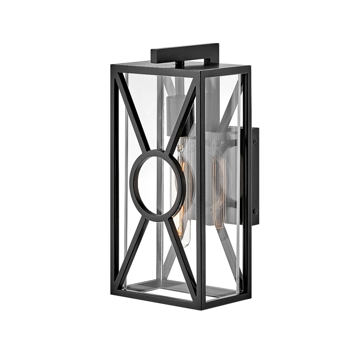 18370Bk Brixton Outdoor wall lantern Black with clear Glass