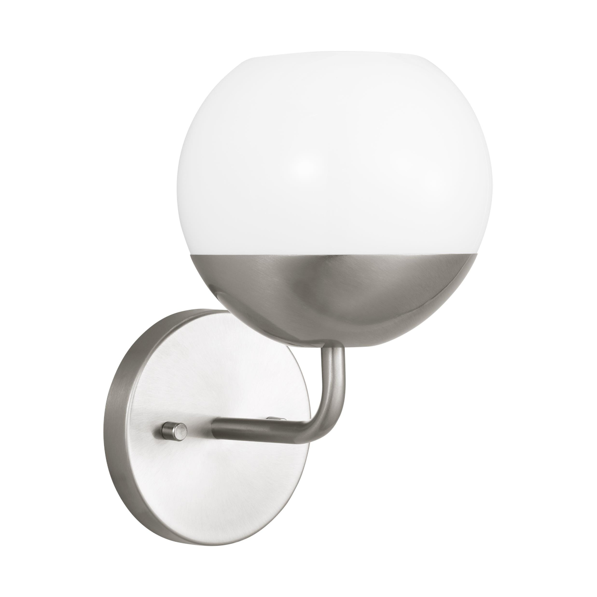 Alvin Brushed Nickel Wall Light with Opal White Glass