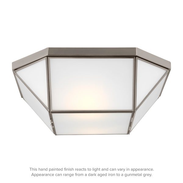Morrison 395mm Ceiling Button with White Glass | The Lighting Centre NZ