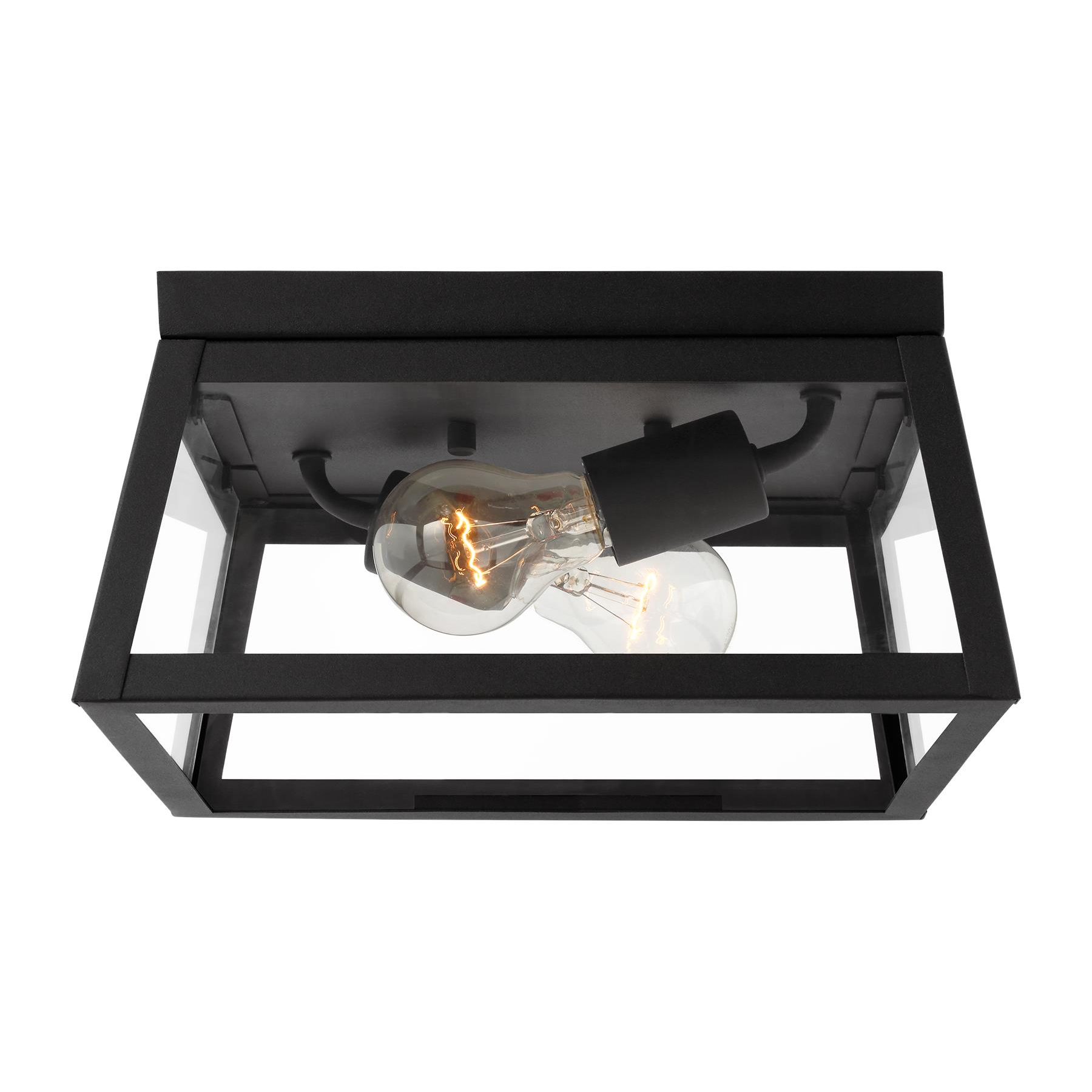 Founders 7848402-12 Black Ceiling Light with Clear or White Glass