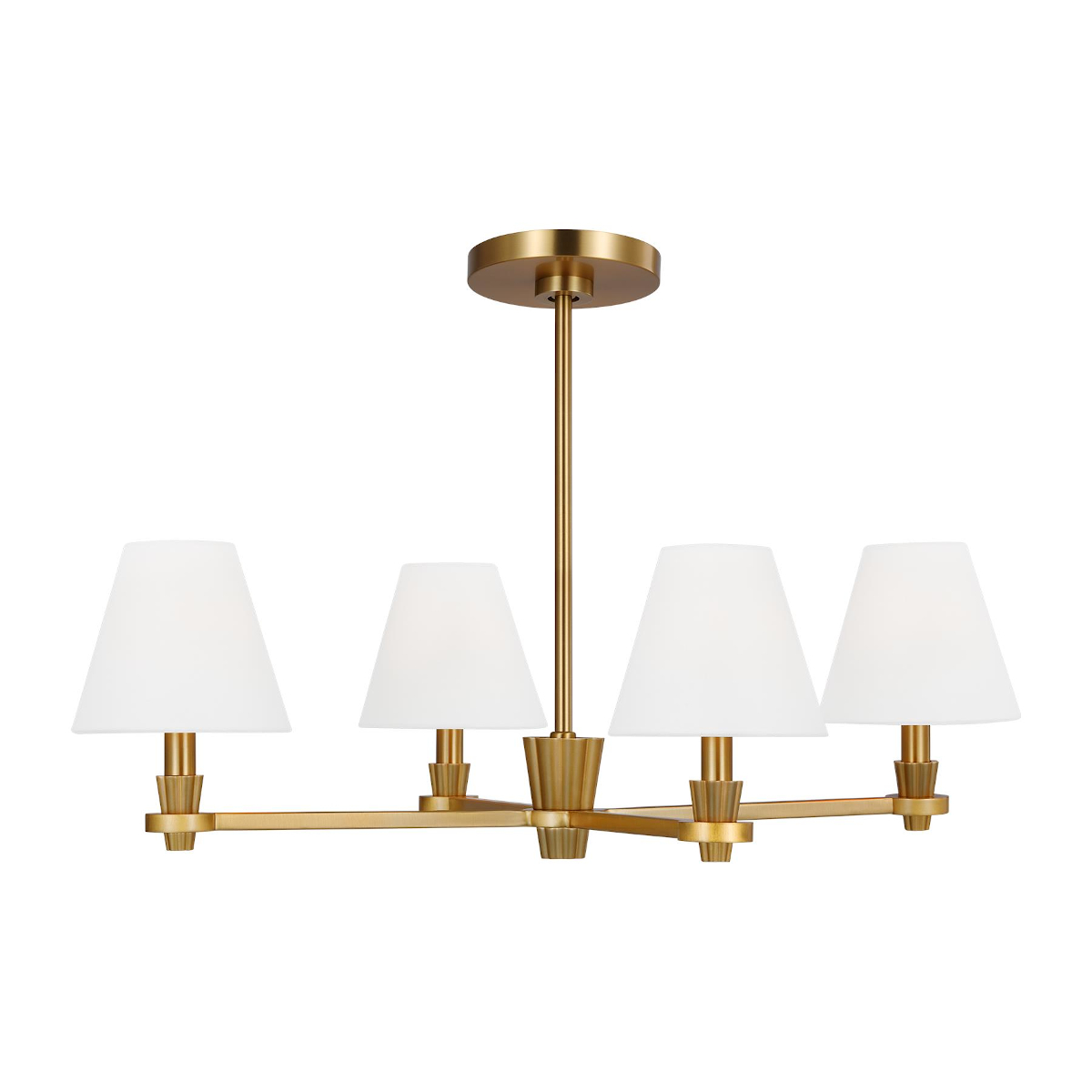 Paisley Burnished Brass 4 Light with Glass Shades