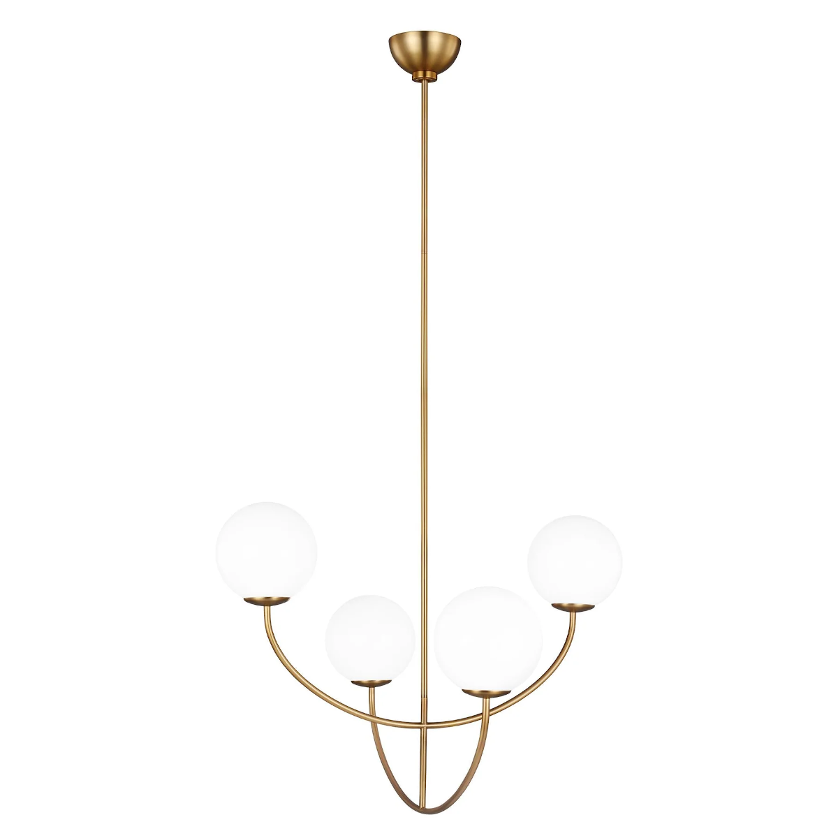 Galassia Burnished Brass 760mm 4 Light Pendant with White Glass
