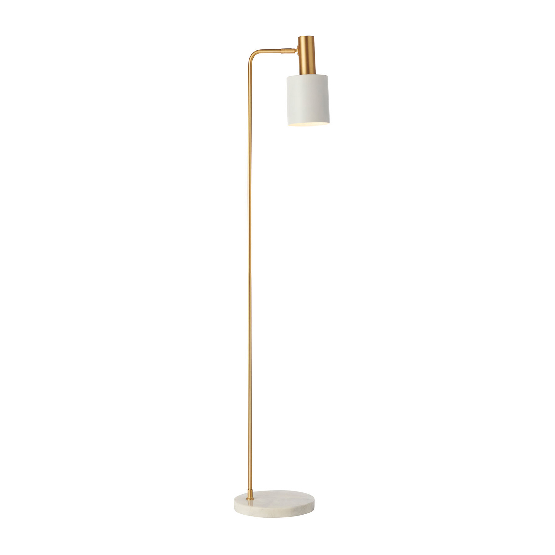 Mahala Brass Floor Lamp with White Shade