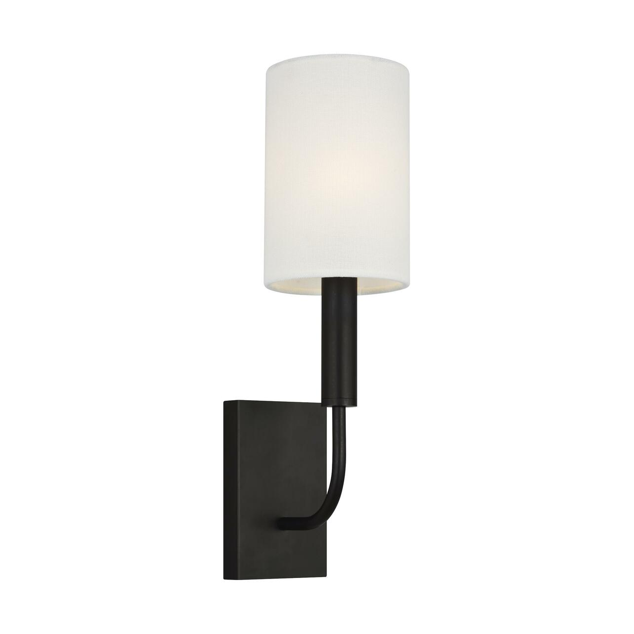 Product Image of Brianna Aged Iron Single Wall Light with Linen Shade
