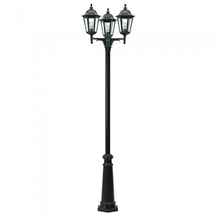 DU83023-BL - Black 3 Light Classic Outdoor Post Lantern
