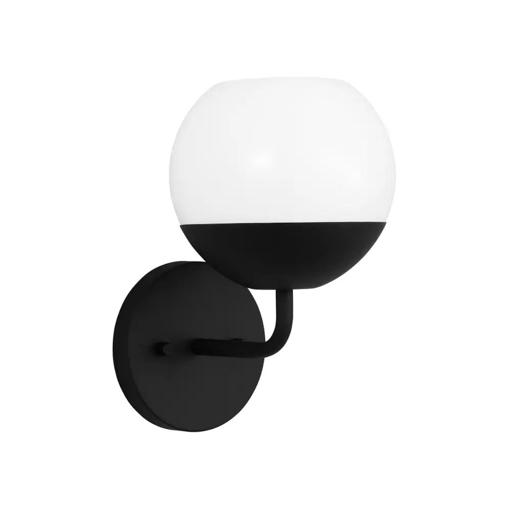 Product image of Alvin Black Wall Light with Opal Glass