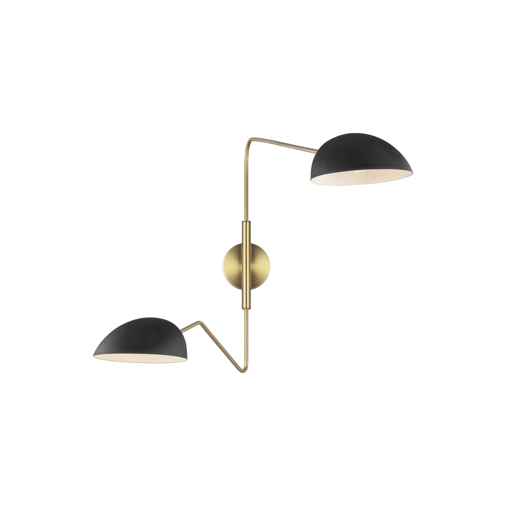 Jane Twin Wall Light with Brass Details