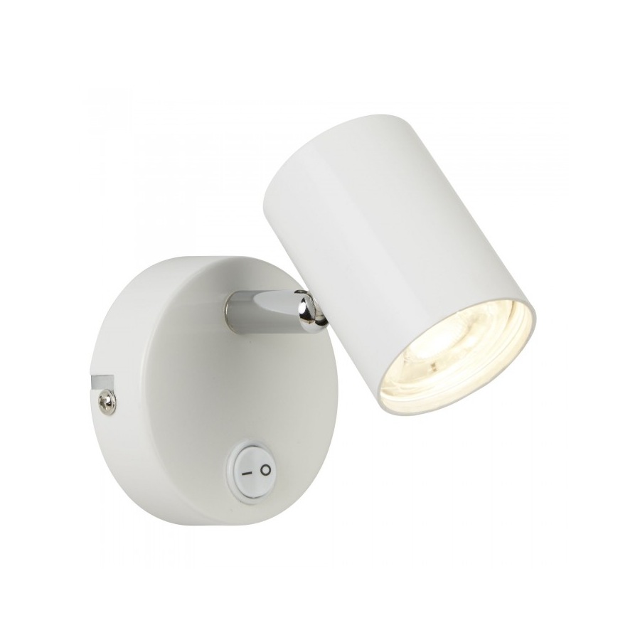 LSLS-P1-WH Single Spot with Switch White and Chrome