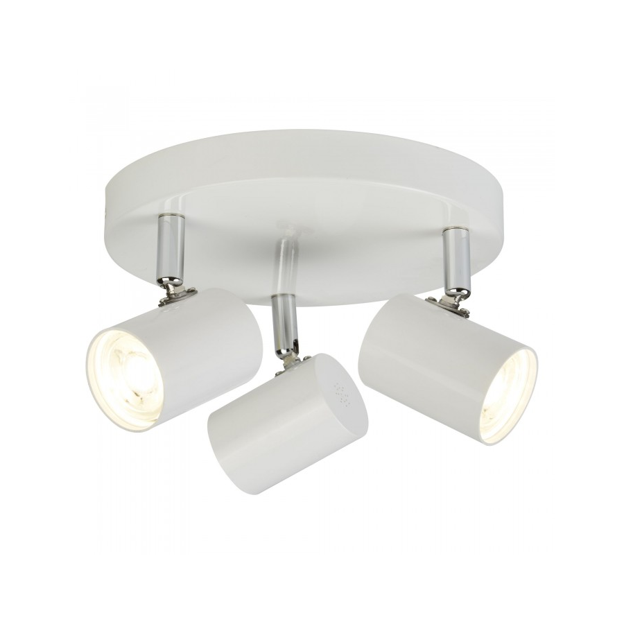LSLS-P3-WH Sullivan 3 on pan ceiling spots chrome and white