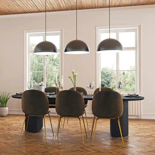 P806 500mm Black Pendants over Dining Table