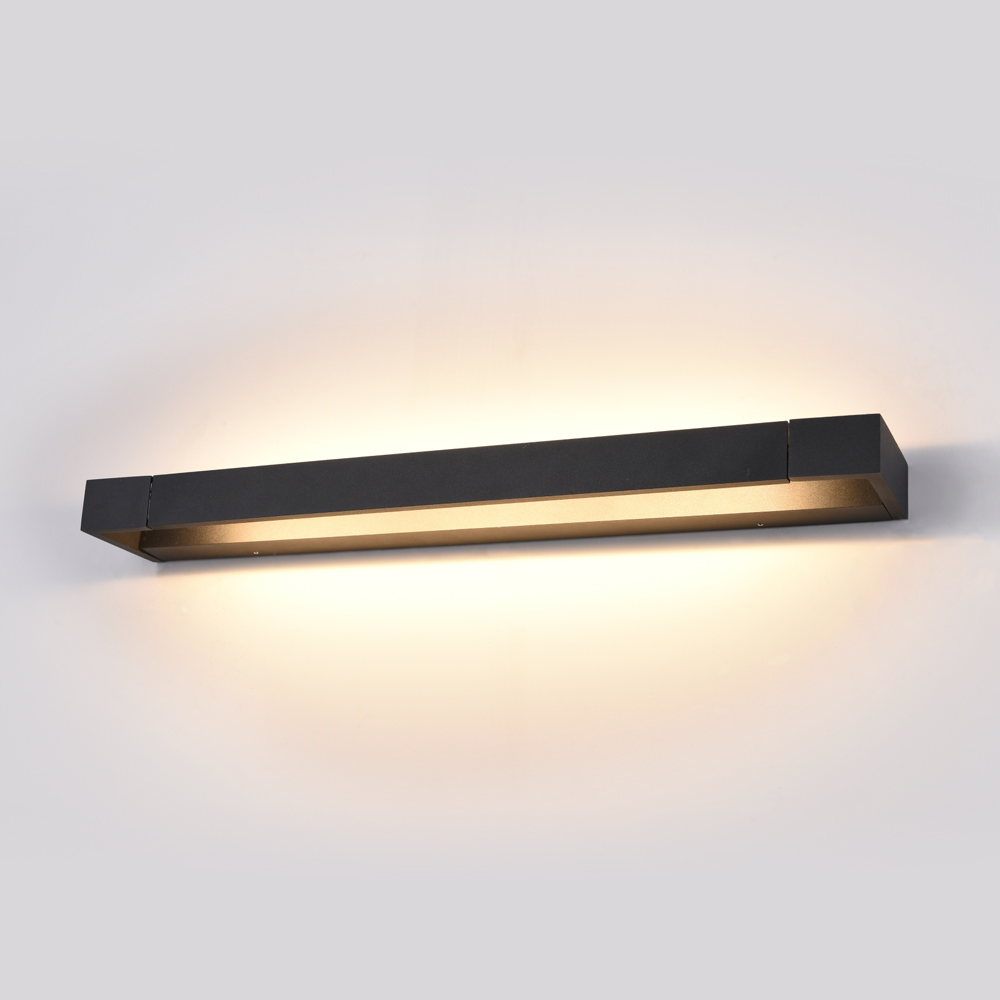 S501 Black Adjustable LED Vanity Light with light on