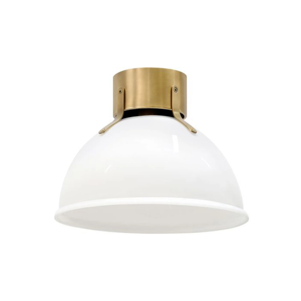 Argo Ceiling Light Opal Glass Shade with Brass Accents The Lighting