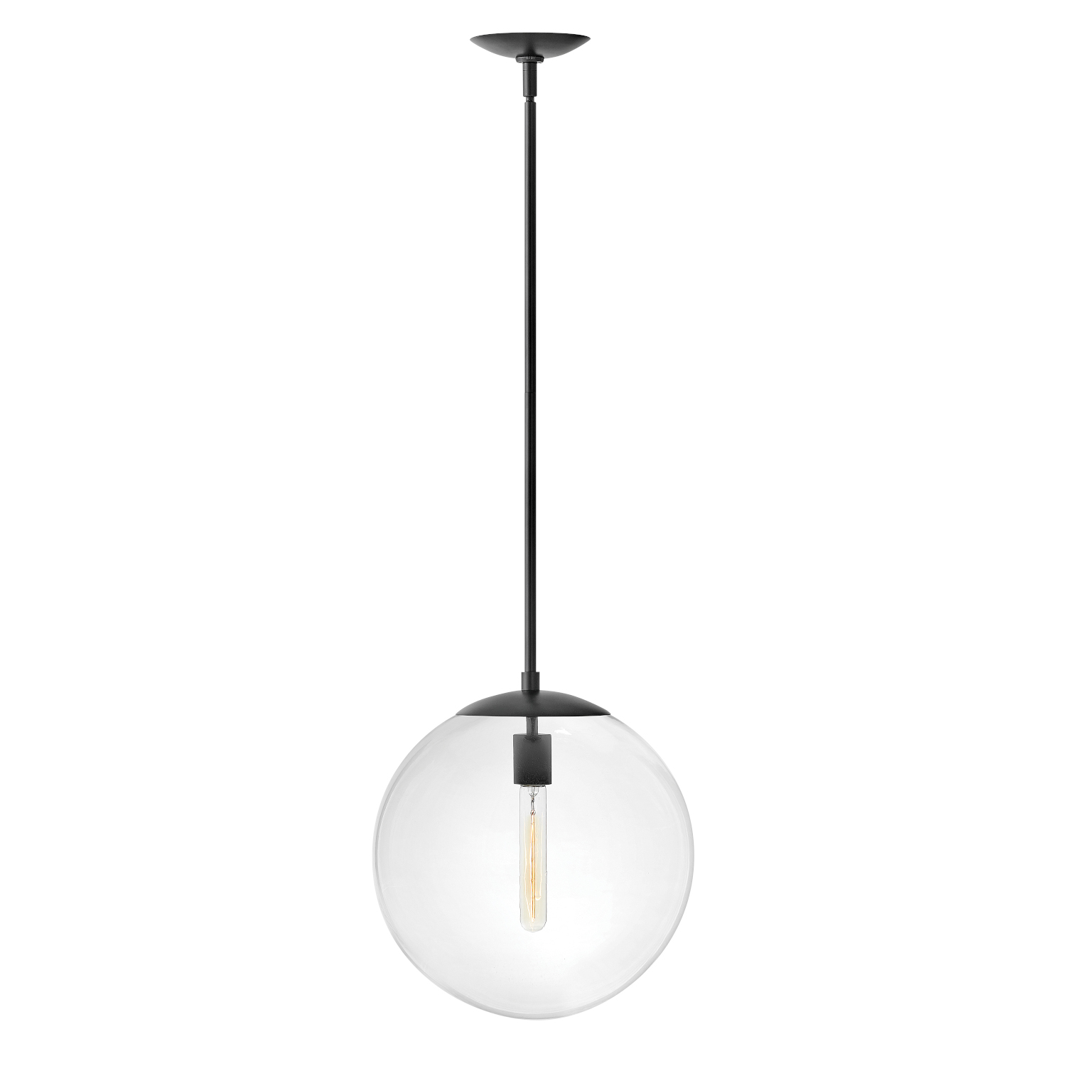 Product Image of Warby Black Pendant with Clear Ball Glass