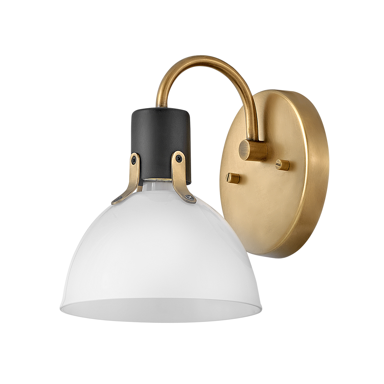 Product image of Argo Wall Light Brass with Opal Glass