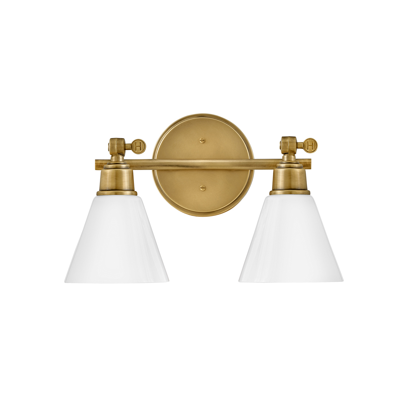 Product image of Arti Brass Twin Wall Light with Opal Glass