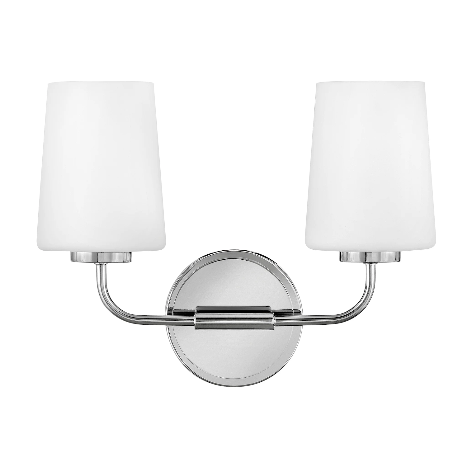 Product image of Kline Chrome Twin Wall Light with Opal Glass