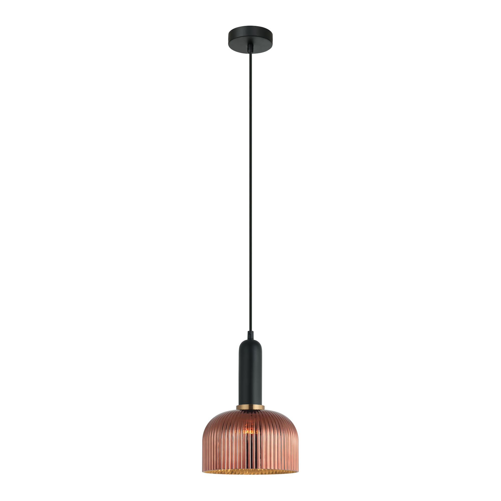 Product image of Murcatto Dome Black Mini Pendant with Copper Glass
