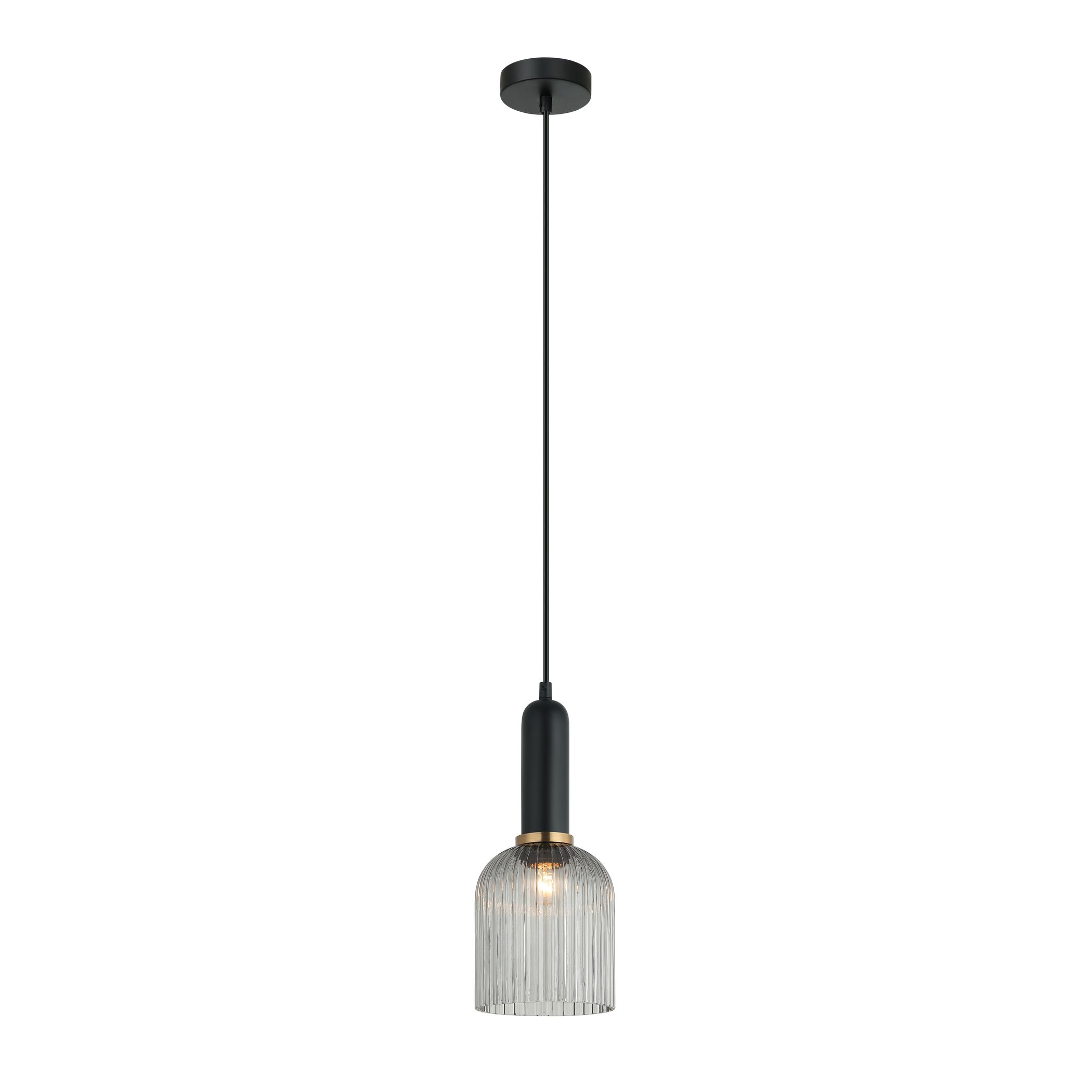 Product image of Murcatto Ellipse Black Mini Pendant with Smoked Glass