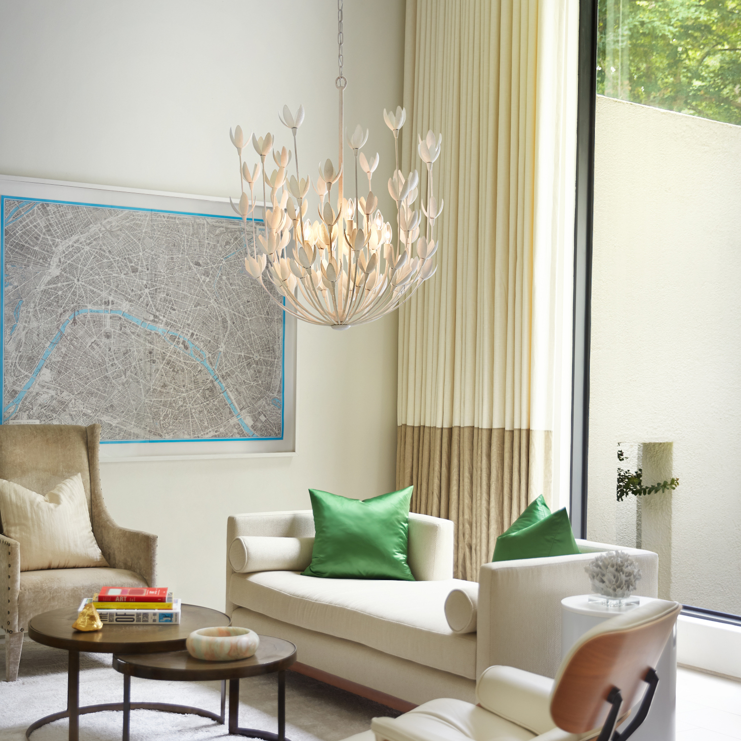 30016TXP Flora White Chandelier in Lounge Space
