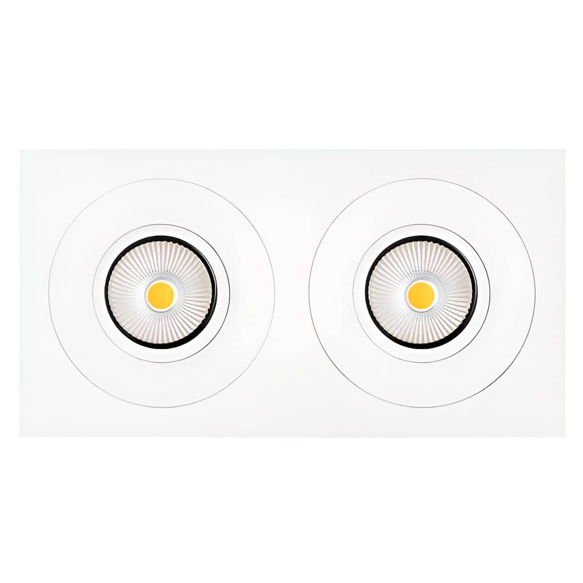 Product image of Zela twin white adapter plate with downlights inside