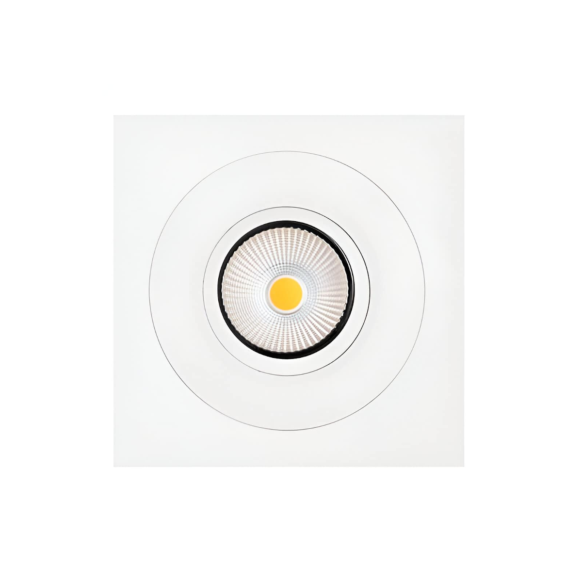 Product image of Zela square white adapter plate with downlight inside