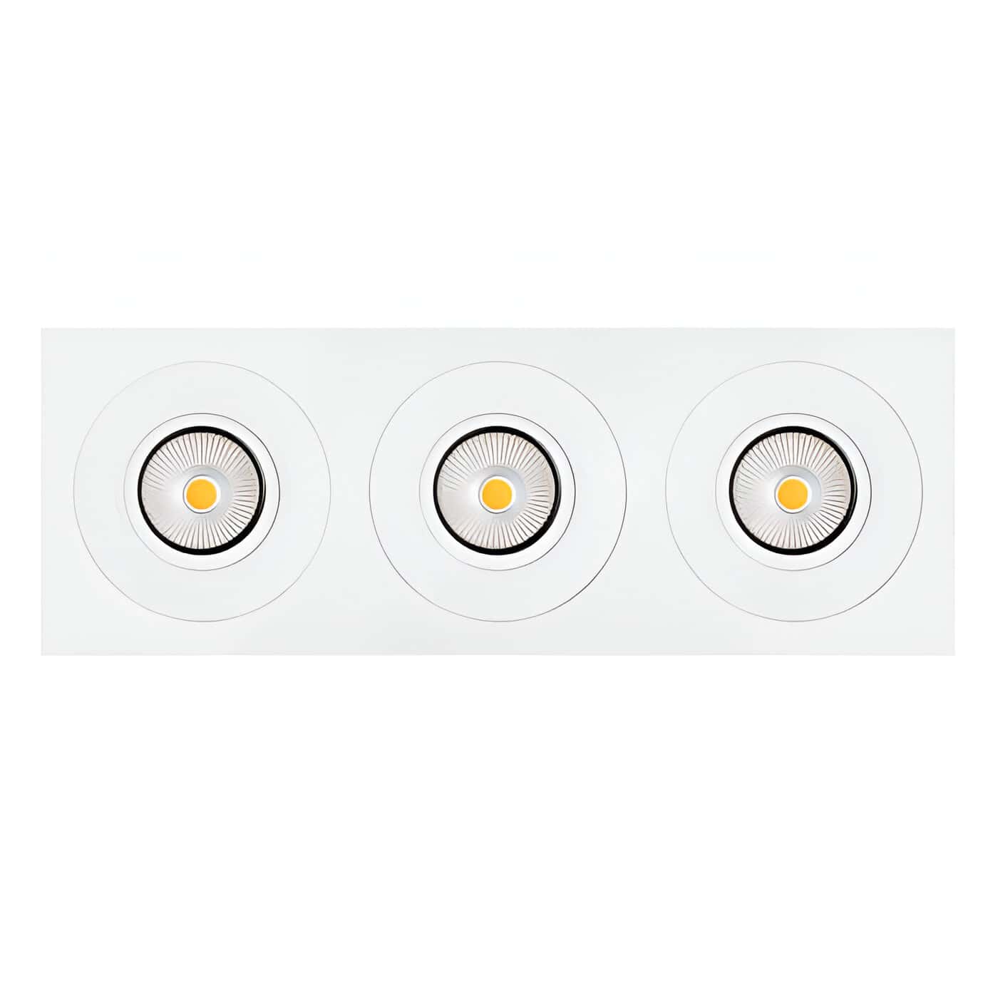 Product image of Zela triple white adapter plate with downlights inside