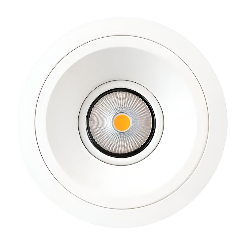 Product image of Zela round white adapter plate with downlight inside