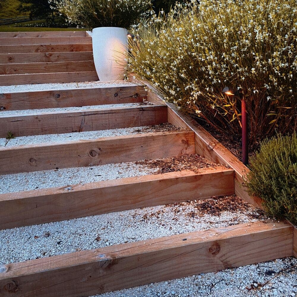 hunza border light copper lighting some steps in garden