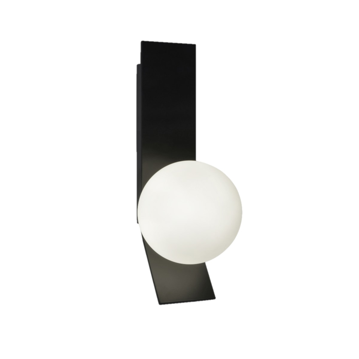 Product image of Luna Interior Wall Light Black with Opal Glass