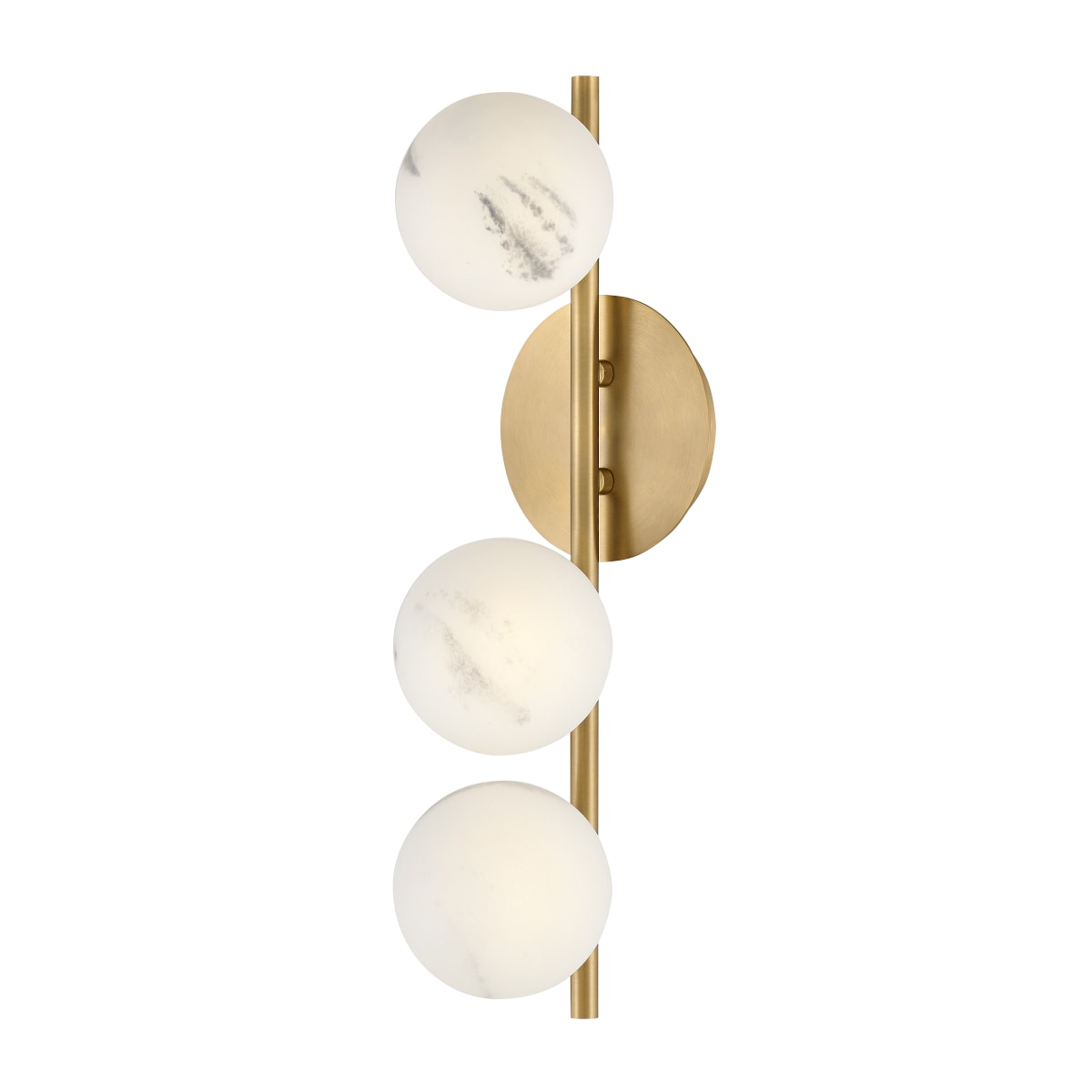 Product image of Selene 3 Light Brass Wall Light with Opal Glass