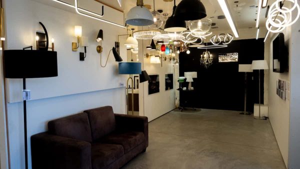 image of The Lighting Centre Showroom Bay 1 showing pendants and wall lights from our showroom