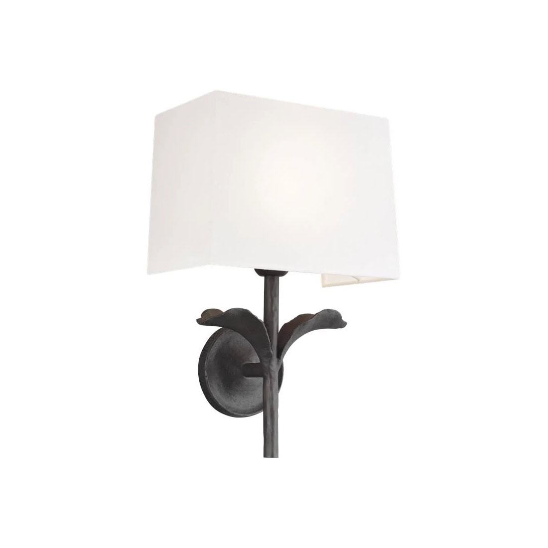 Product Image of Georgia Wall Light Aged Iron with White Linen Shade