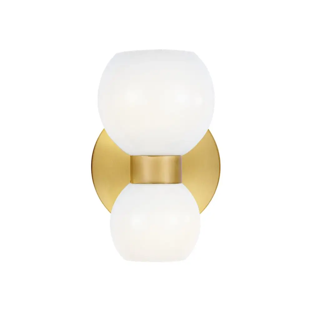 Product image of Londyn Brass Wall Light with White Glass