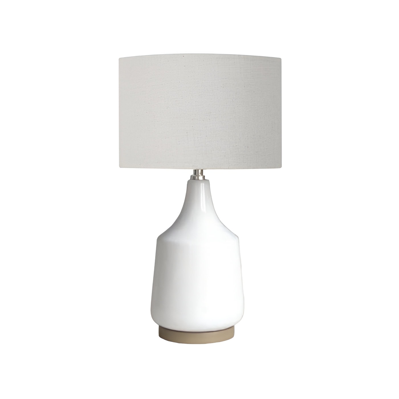 Torquay White Ceramic Table Lamp with White Shade