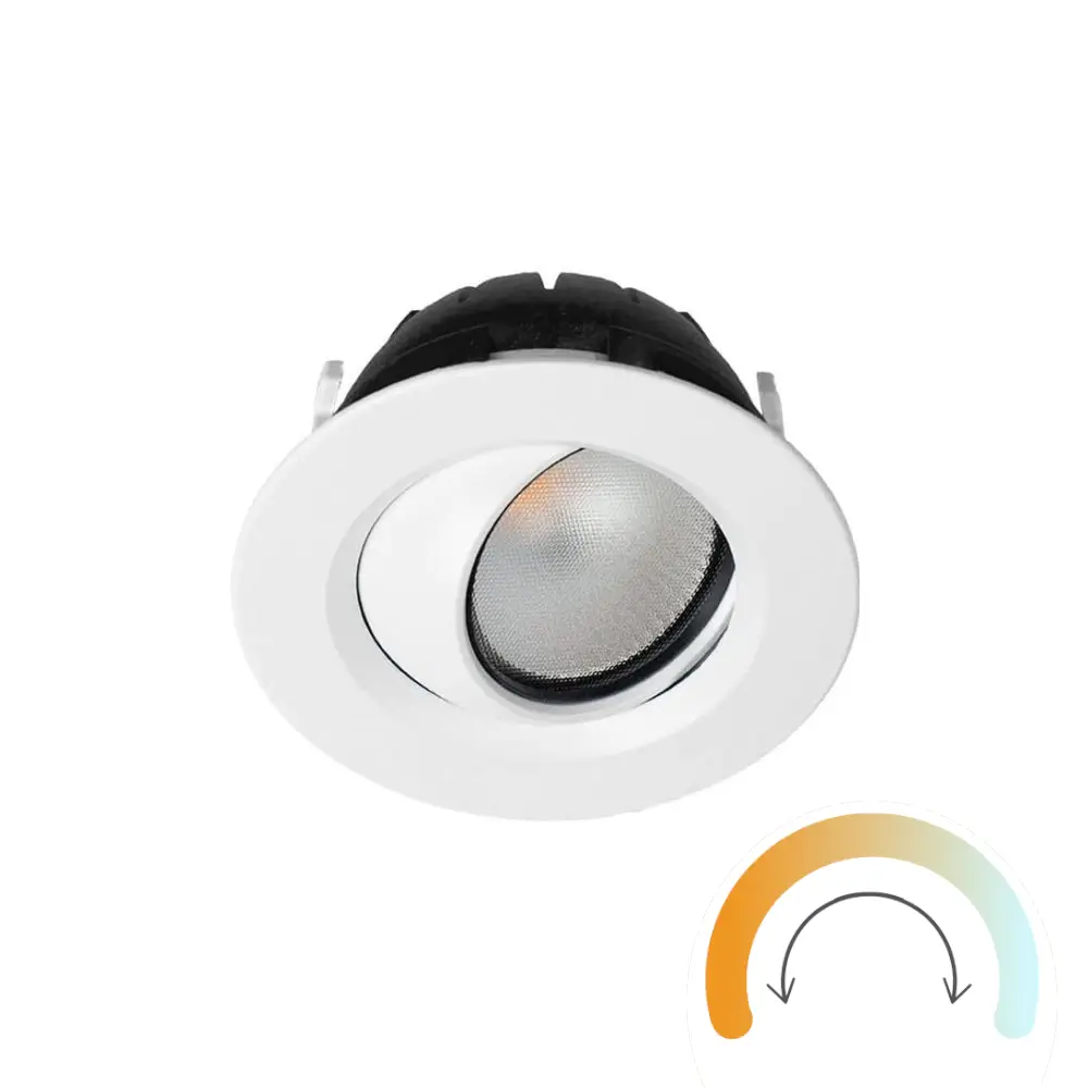 Product image of Zela Tilt Prismatic Lens Tunable White LED Downlight White