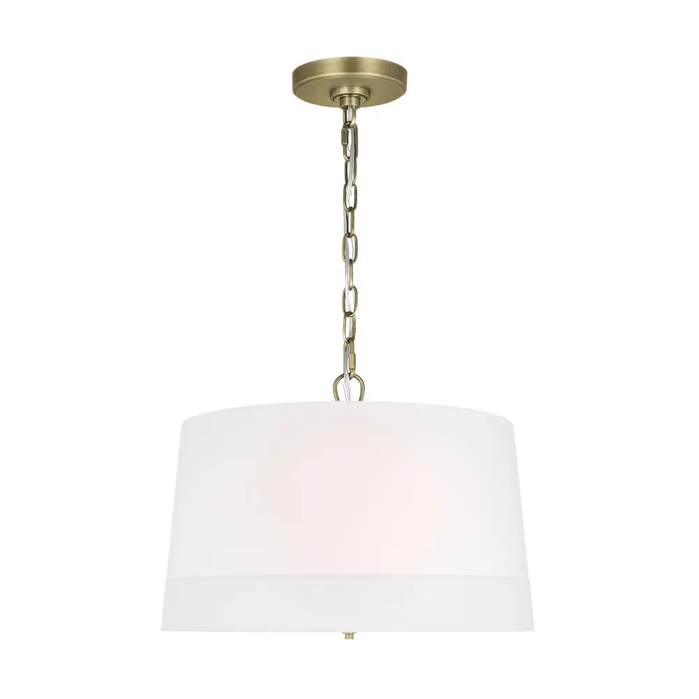 Product image of Ivie 660mm White Shade Pendant with Brass Dropset