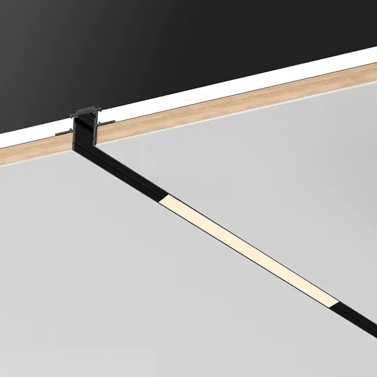 cross section image of the Luna S Recesssed Trimless Track System installed in a ceiling