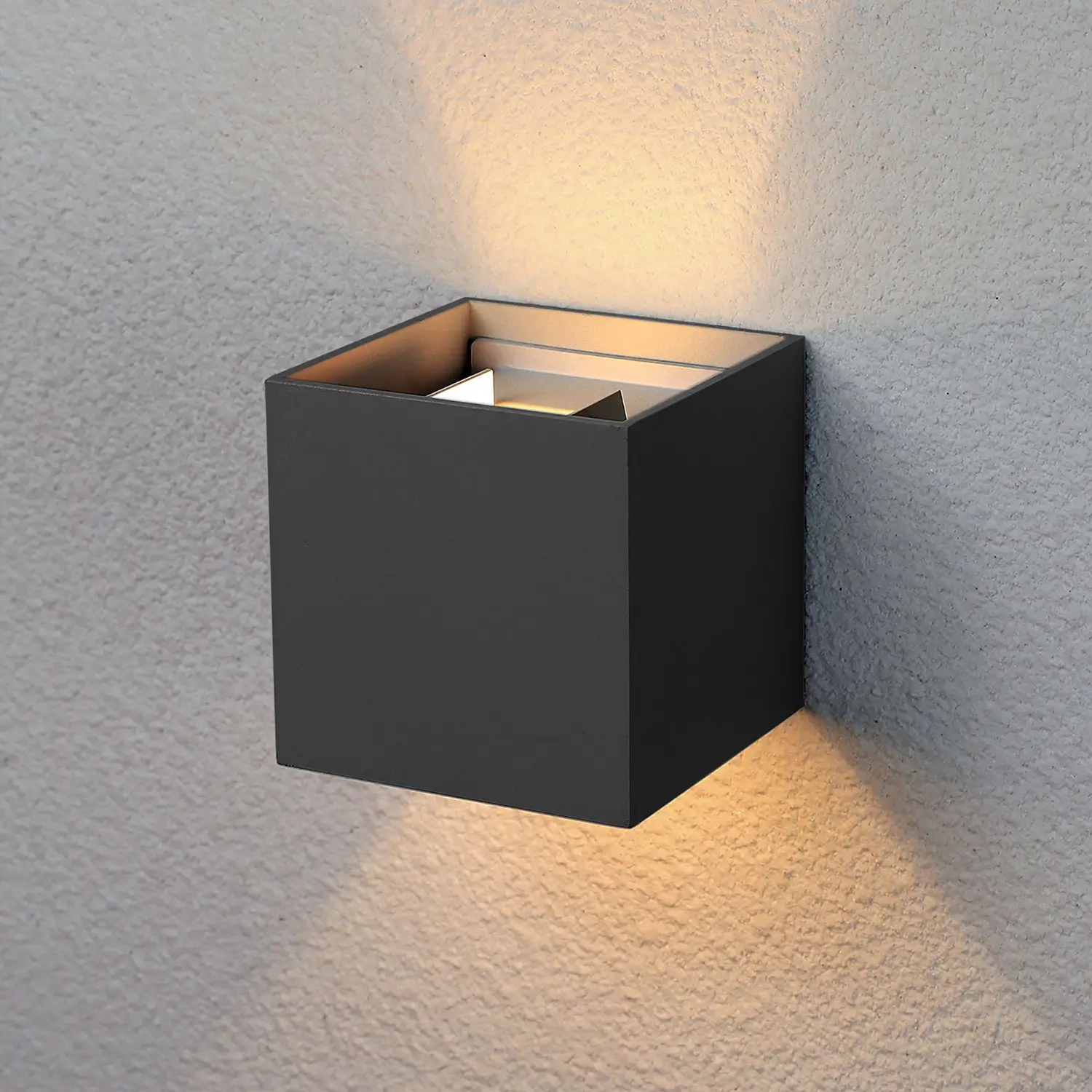 Product image of exterior cube wall light black