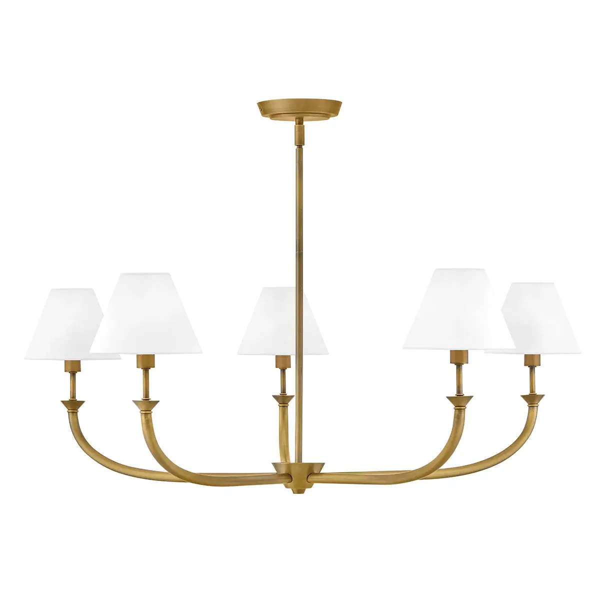 Product image of Greta 6 Light Brass Chandelier with opal white Glass