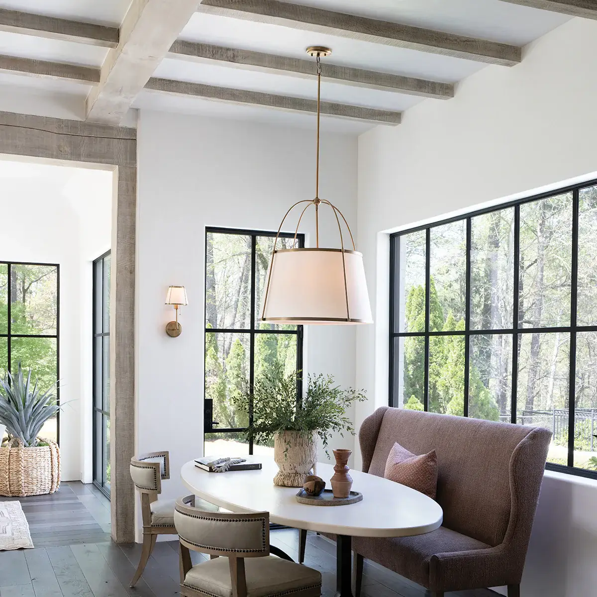 Clarke Mid-Century Pendant over a Dining Table