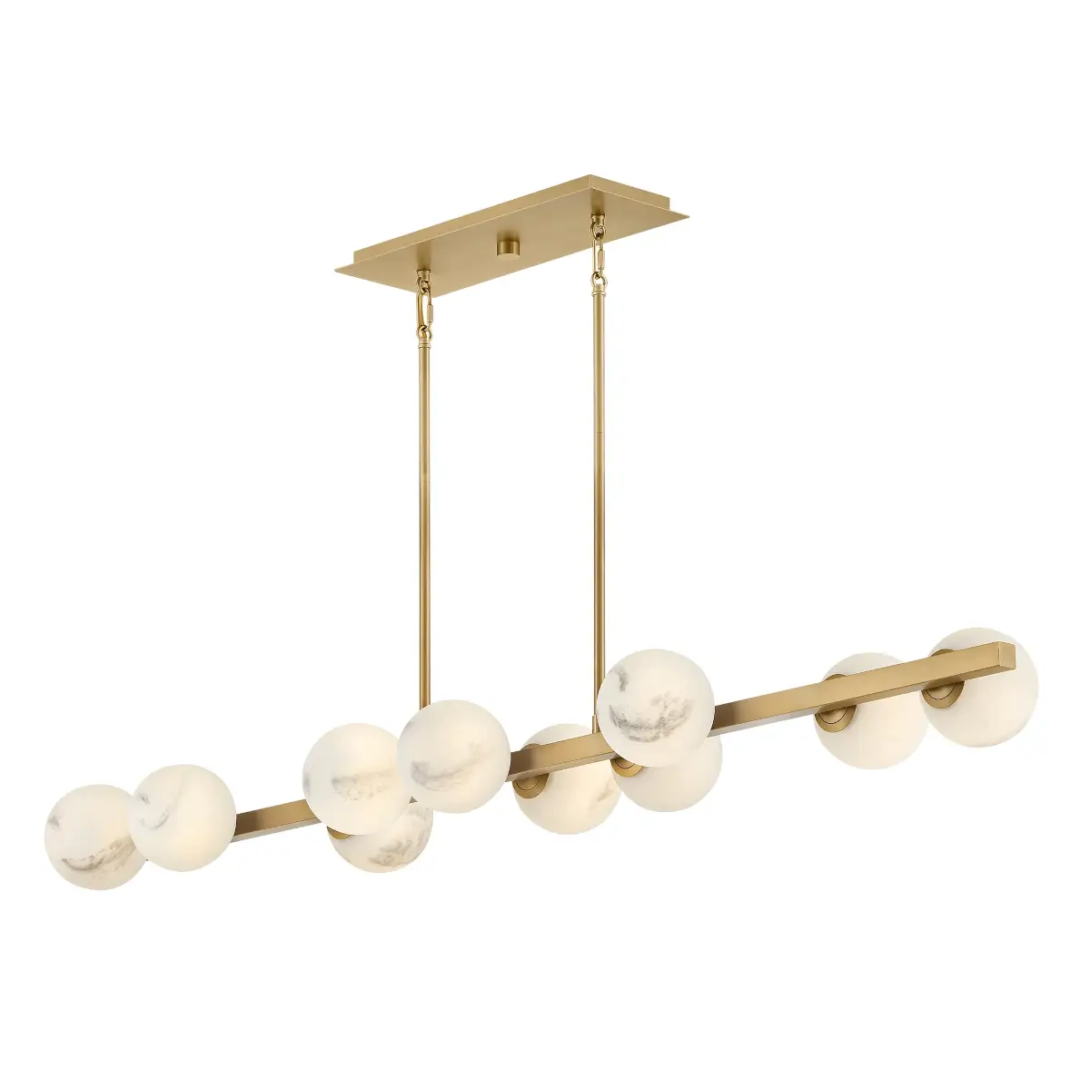 Product image of Selene Linear Pendant Brass with Alabaster Glass