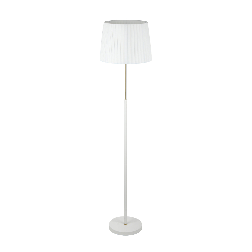 Product image of CRECER-F2 White Floor Lamp with Brass Rod and White Shade