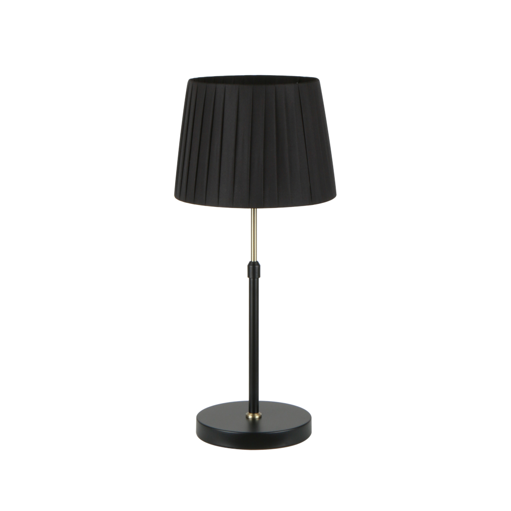 Product image of CRECER-T1 Black Table Lamp with Brass Rod and Black Shade