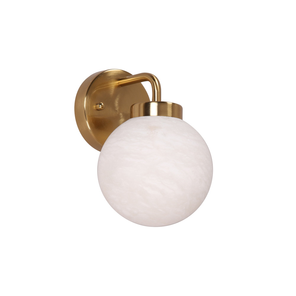 Product image of Palla-w1 Brass Wall Light with Alabaster Glass