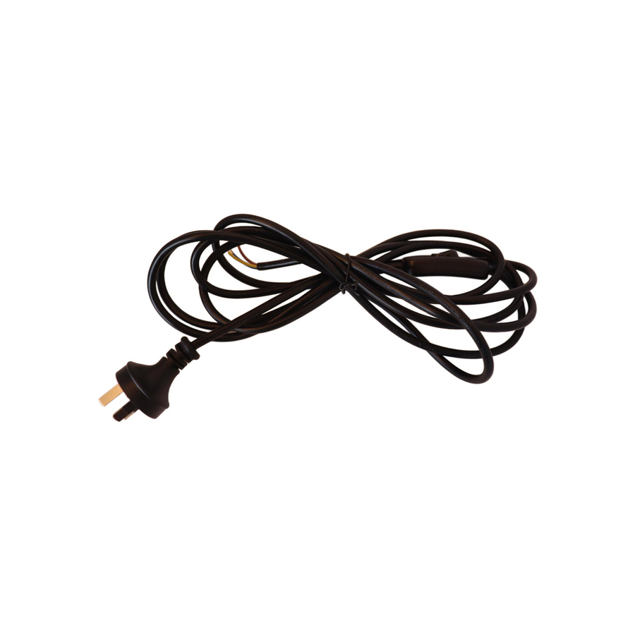 Cord Set 3 Core Black with Inline Switch
