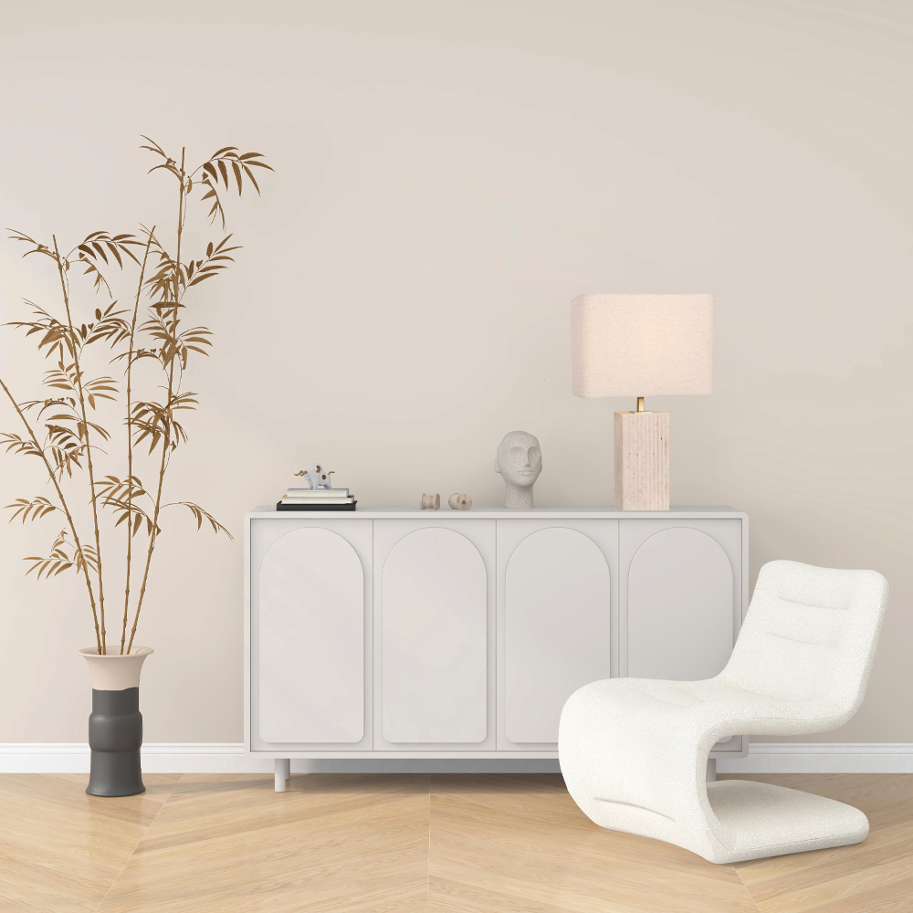 Travertine Table Lamp in a modern lounge