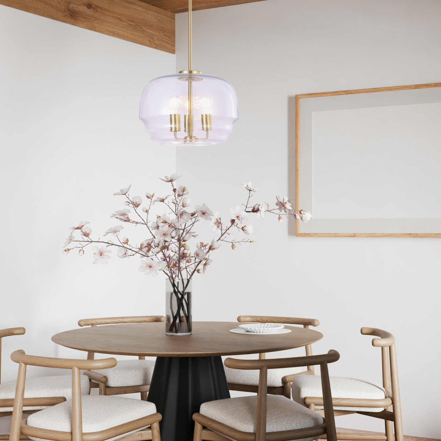 Cuad 3 Light Chandelier with Clear Glass