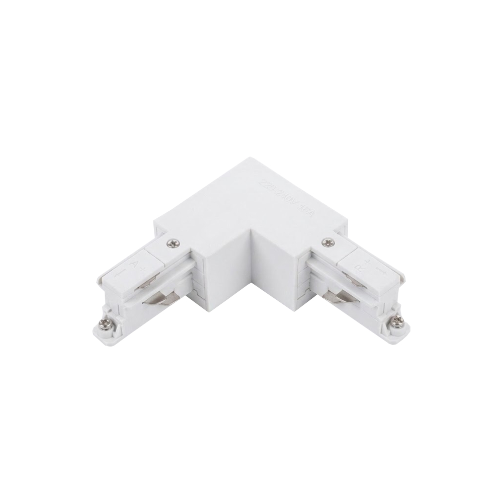 Product image of HW4J02IWH White Right Angle L Joiner for 3 Circuit Track